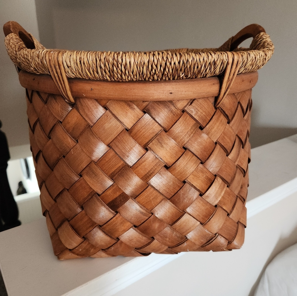 Woven Brown Basket with Handles